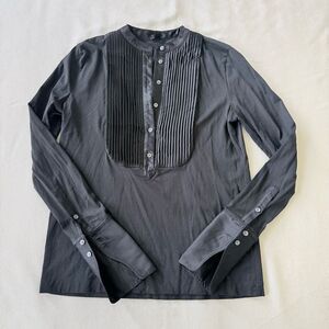 J Crew Womens Top Longsleeve Shirt Button Elegant Business Casual Black XS